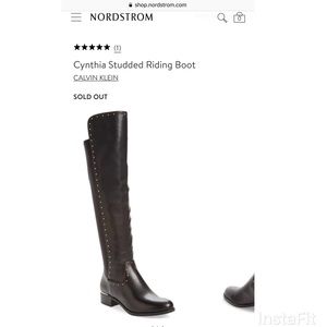 BNIB Calvin Klein Black Leather OTK Boots